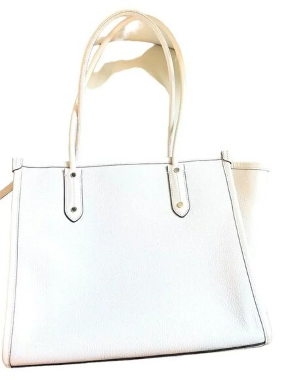 Kate Spade Ella Large White Leather Logo Tote New Without Tags